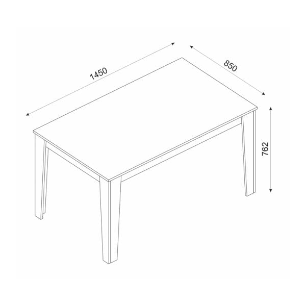 Τραπέζι μελαμίνης Costa Megapap χρώμα καρυδί 145x85x76εκ.