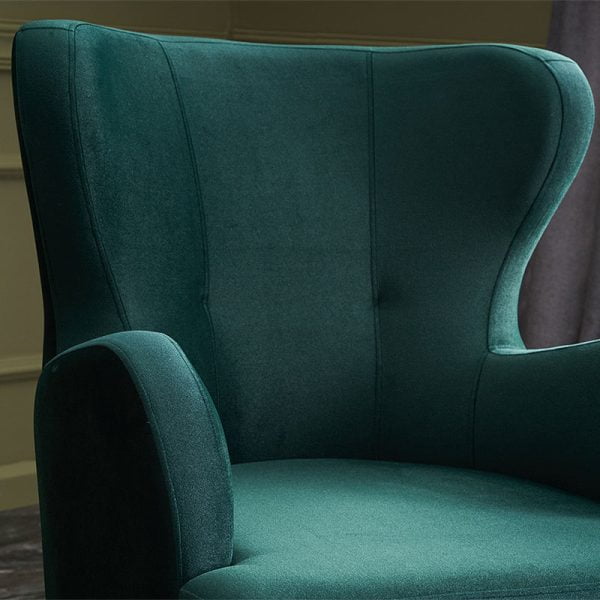 Μπερζέρα - πολυθρόνα Karina Megapap βελούδινη χρώμα κυπαρισσί 73x80x87εκ.