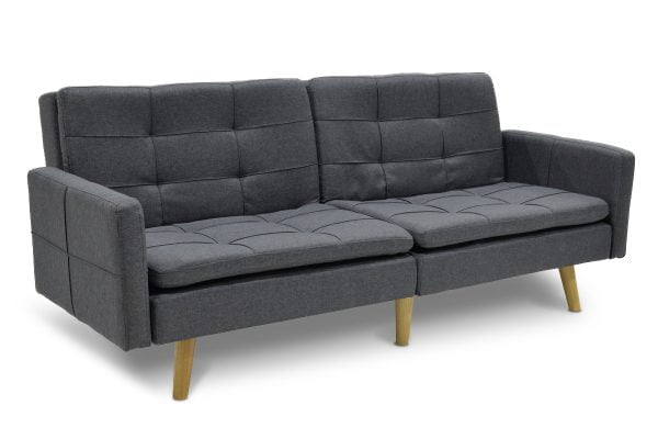 Καναπές-κρεβάτι Flexible pakoworld σε ανθρακί ύφασμα 198x87x76εκ