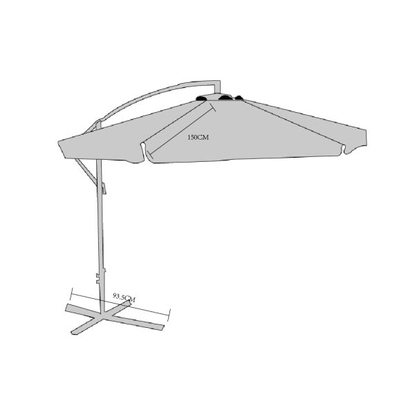 Ομπρέλα Κήπου Κυπαρισσί Μέταλλο/180D Polyester 3x3m