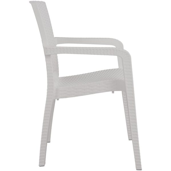 Καρέκλα Κήπου Λευκό Rattan 58x55x87cm