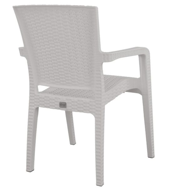 Καρέκλα Κήπου Λευκό Rattan 58x55x87cm