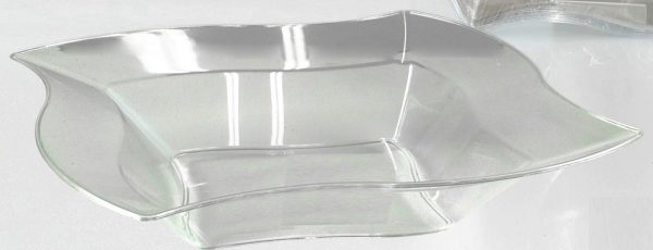 Πιάτo Σούπας Μιας Χρήσης Καμπυλωτό Διάφανο Πλαστικό 20.5x20.5cm Σετ 6Τμχ