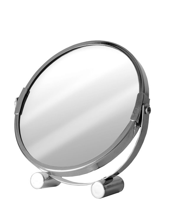 Καθρέπτης Στρογγυλός Επιτραπέζιος Με Γυαλί 2 Υλικών Μέταλλο Φ17x18cm