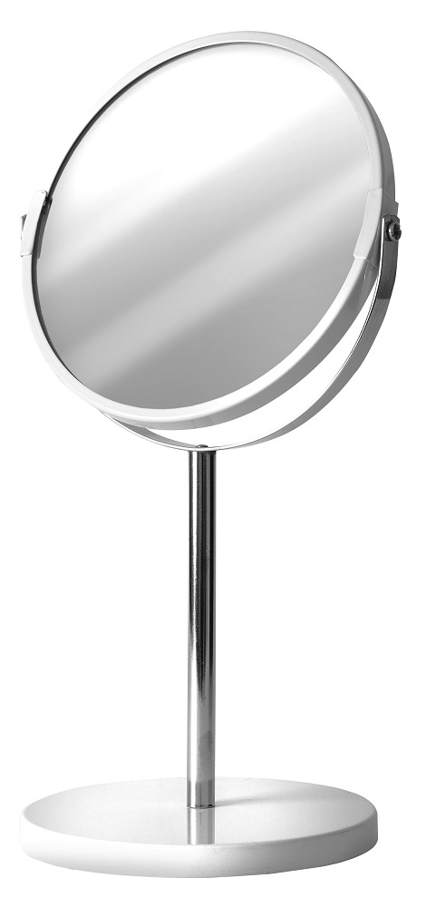 Καθρέπτης Στρογγυλός Επιτραπέζιος Με Σταντ Και Γυαλί 2 Υλικών Μέταλλο Φ16x33cm