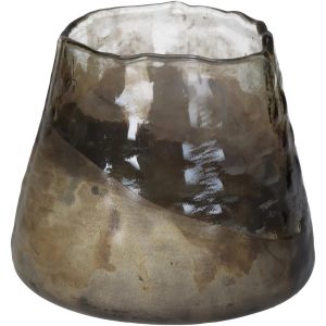 Κηροπήγιο Γκρι Γυαλί 11x11x9.5cm