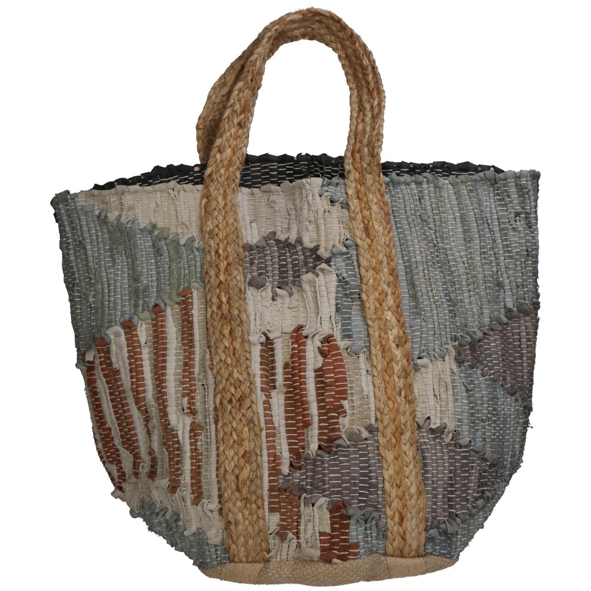 Τσάντα Γκρι Δέρμα 40x60cm