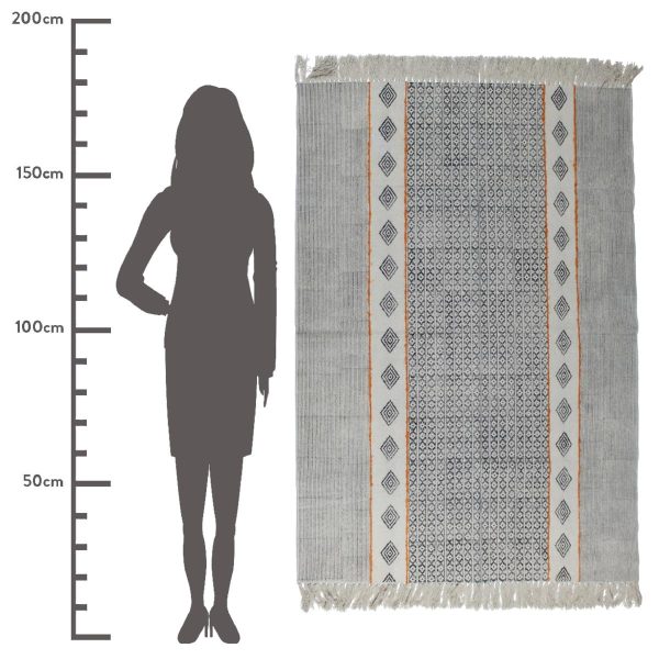 Χαλί Μαύρο Βαμβακερό 120x180cm