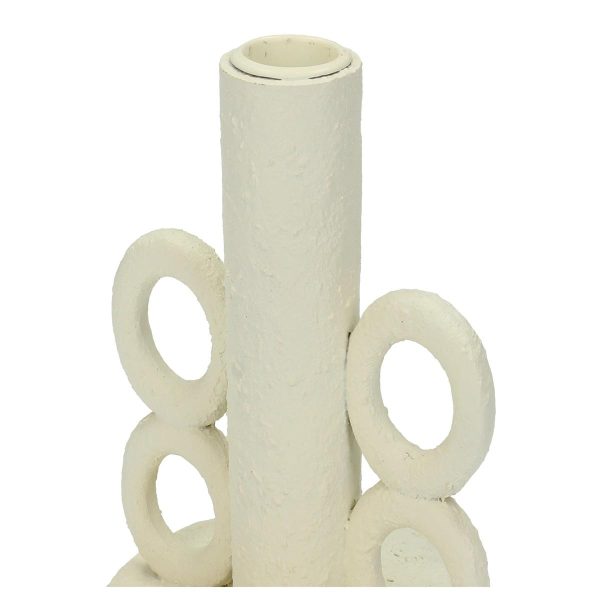 Κηροπήγιο Λευκό Polyresin 11x11x12.4cm
