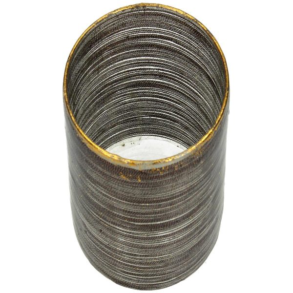 Κηροπήγιο Κορδόνι Καφέ Γυαλί 10x10x11cm