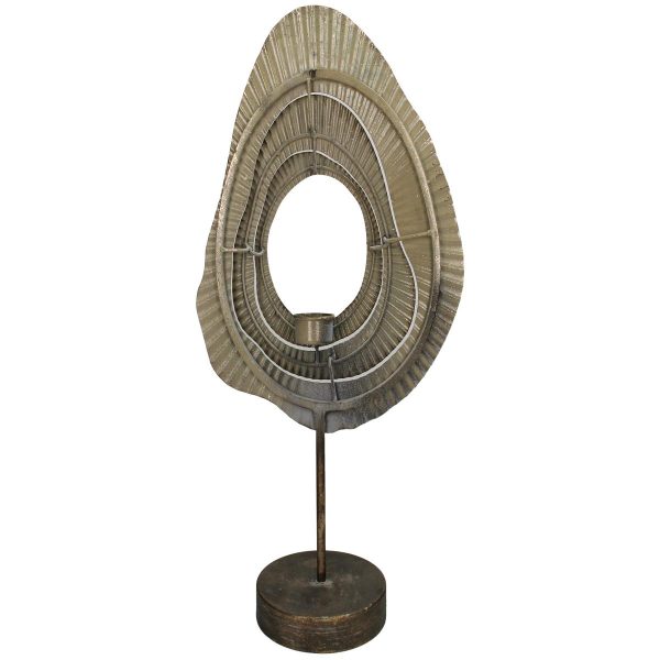 Κηροπήγιο Καφέ Μέταλλο 30x15x52cm