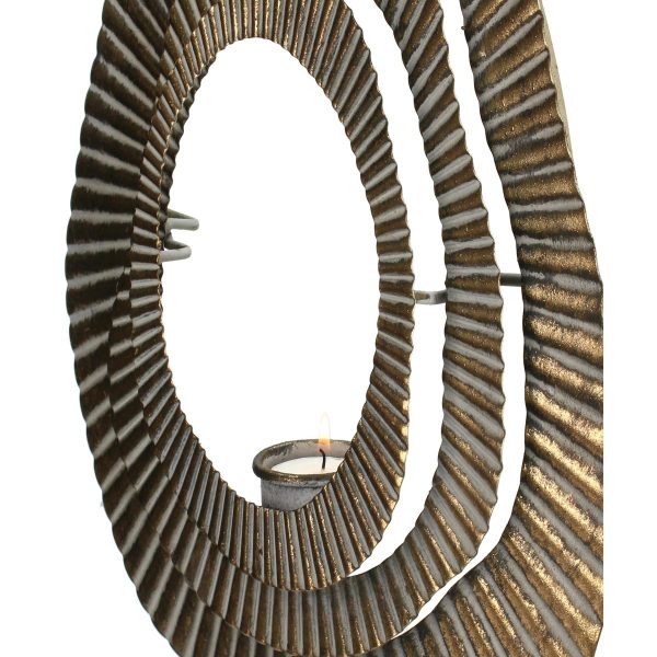 Κηροπήγιο Καφέ Μέταλλο 30x15x52cm