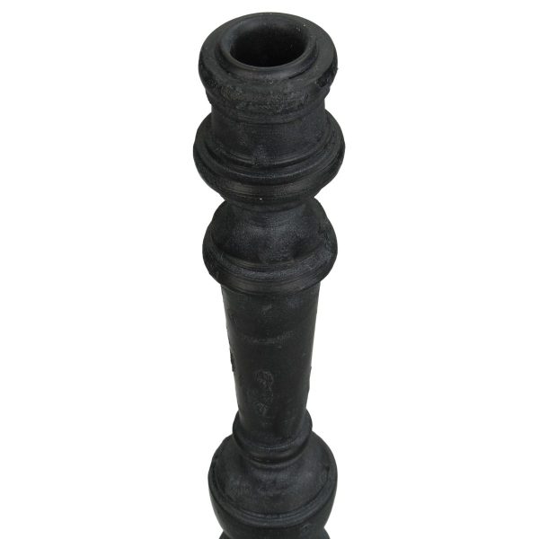 Κηροπήγιο Μαύρο Polyresin 8.5x8.5x20cm