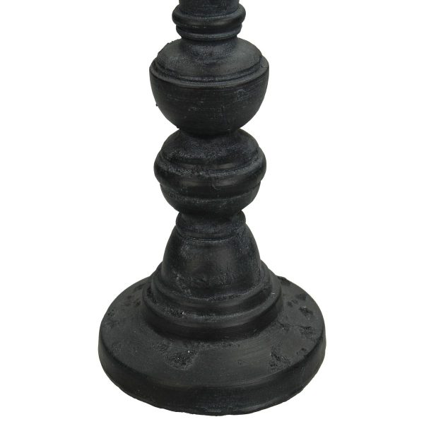 Κηροπήγιο Μαύρο Polyresin 8.5x8.5x20cm