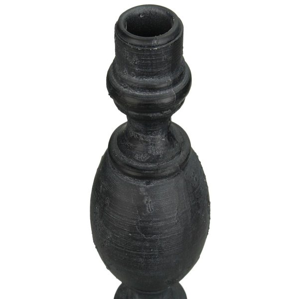 Κηροπήγιο Μαύρο Polyresin 8.5x8.5x22cm
