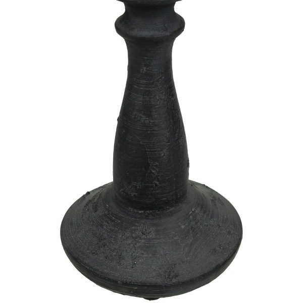 Κηροπήγιο Μαύρο Polyresin 8.5x8.5x22cm