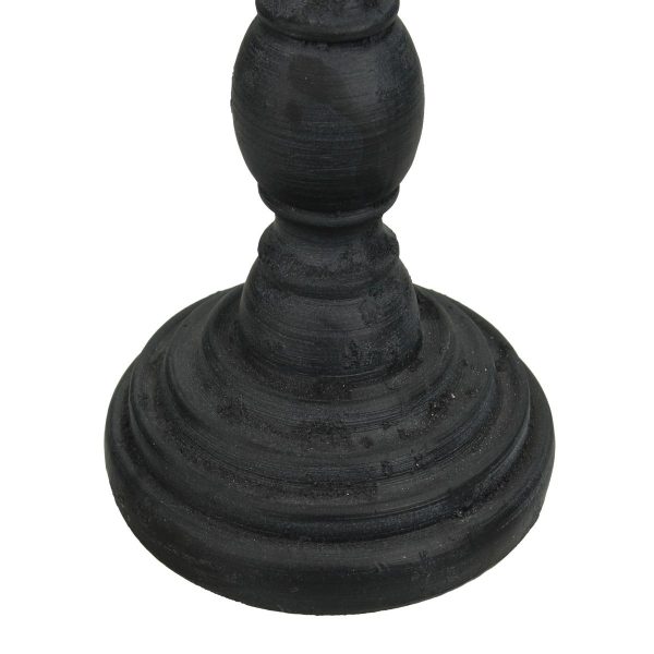 Κηροπήγιο Μαύρο Polyresin 8.5x8.5x24cm