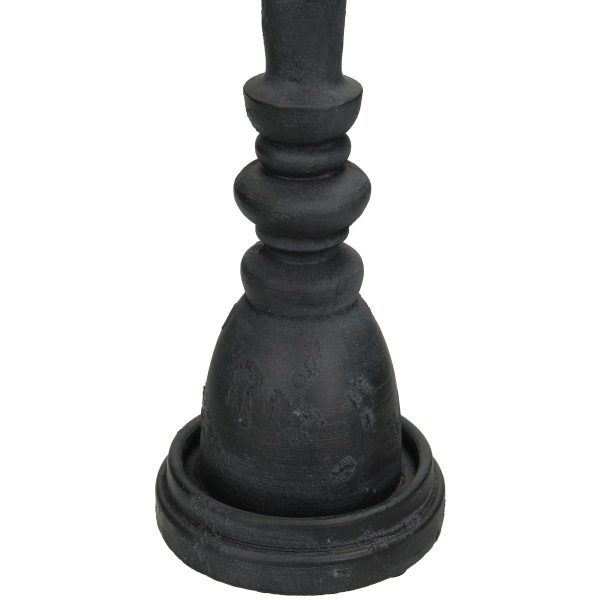 Κηροπήγιο Μαύρο Polyresin 8.5x8.5x25cm