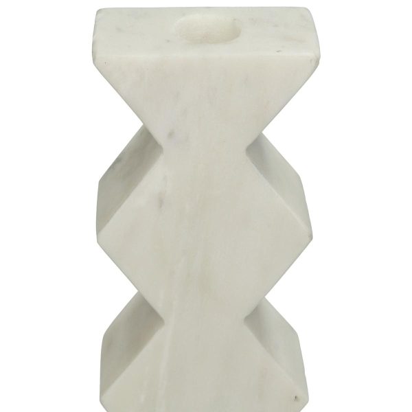 Κηροπήγιο Λευκό Μάρμαρο 8x4x15.5cm