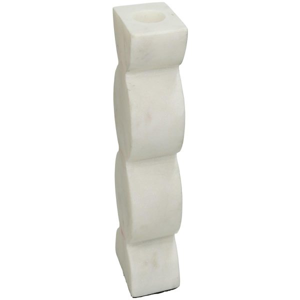 Κηροπήγιο Λευκό Μάρμαρο 5x4x15.5cm