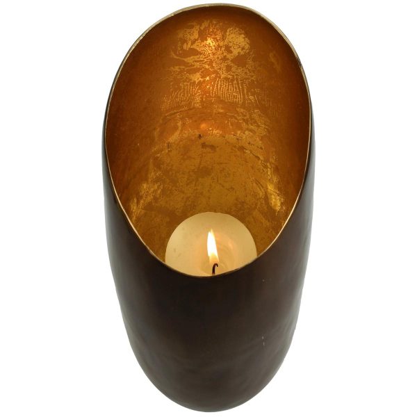 Κηροπήγιο Μπρονζέ Αλουμίνιο 13.5x13.5x20cm