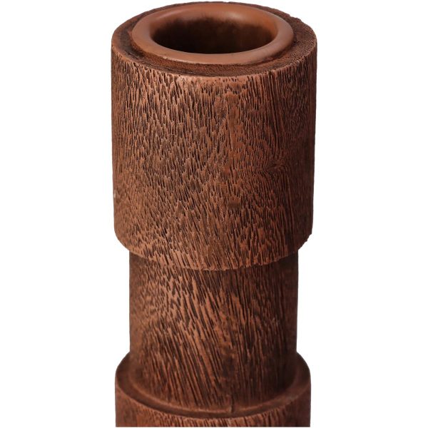 Κηροπήγιο Καφέ Polyresin 8.8x8.8x29.5cm
