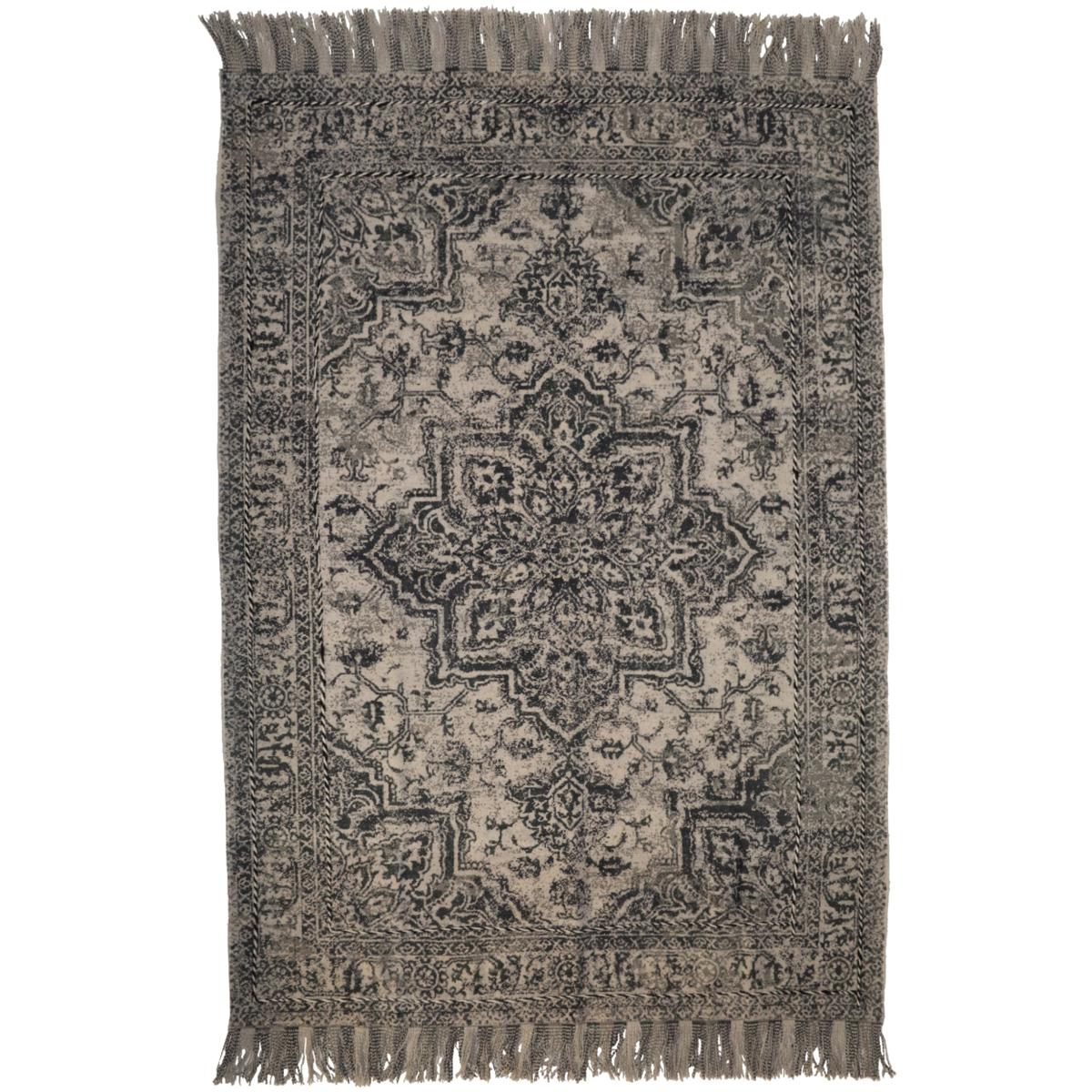 Χαλί Vintage Γκρι Βαμβακερό 120x180cm