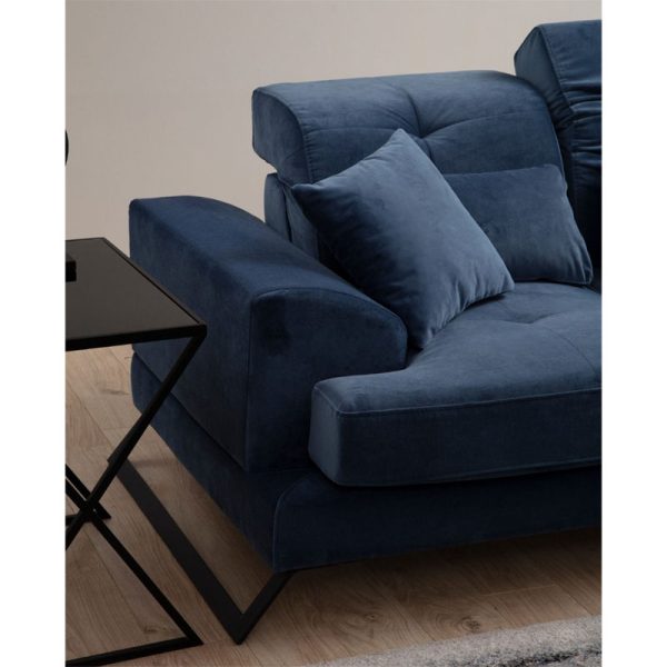 Γωνιακός καναπές PWF-0575 pakoworld αριστερή γωνία ύφασμα μπλε 308/190x92εκ
