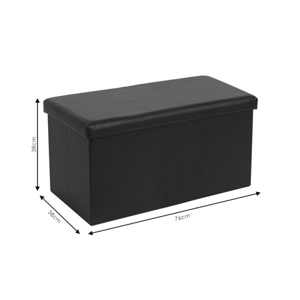 Σκαμπό-μπαούλο Cooperation pakoworld pu καφέ 76x38x38εκ