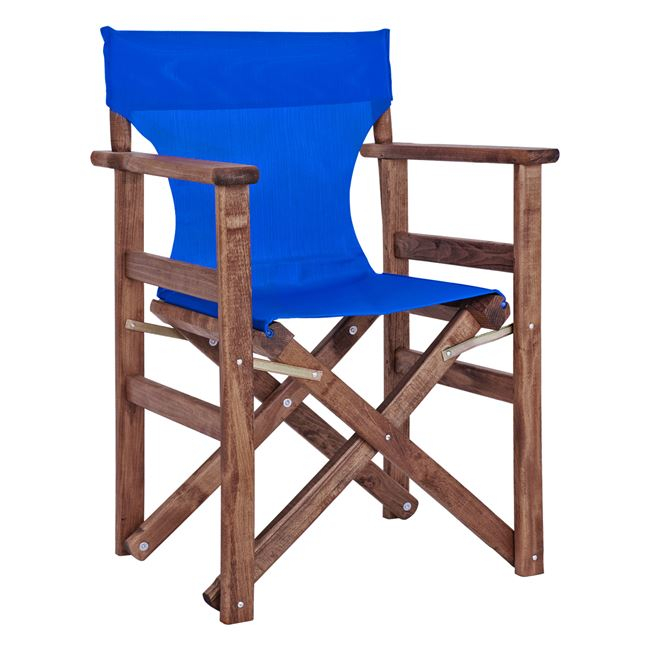 Πολυθρόνα σκηνοθέτη από ξύλο/ύφασμα σε χρώμα μπλε 60x51x86