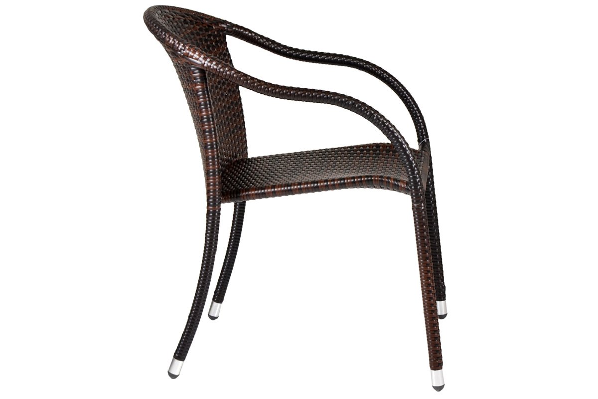 Πολυθρόνα "MONICA" μεταλλική-wicker σε χρώμα cappuccino 56x68x84