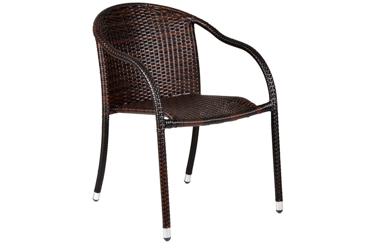 Πολυθρόνα "MONICA" μεταλλική-wicker σε χρώμα cappuccino 56x68x84