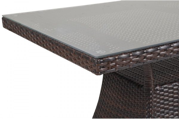 Τραπέζι "MONACO" αλουμινίου-wicker σε χρώμα cappuccino 120x70x74