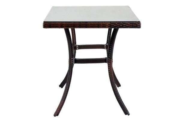 Τραπέζι "MONACO" αλουμινίου-wicker σε χρώμα cappuccino 120x70x74
