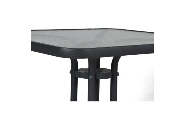 Τραπέζι "PALMAS" μεταλλικό σε χρώμα ανθρακί 60x60x71