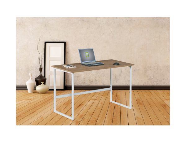 Γραφείο εργασίας σε χρώμα λευκό-καφέ 120x60x76