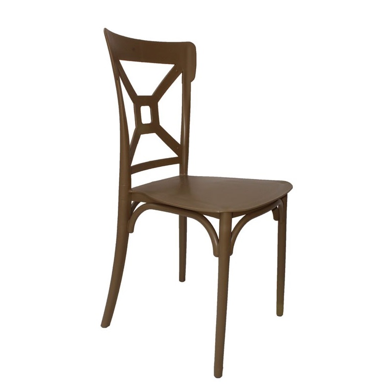 Καρέκλα "LOREN" από PP σε χρώμα καπουτσίνο 42x42x90