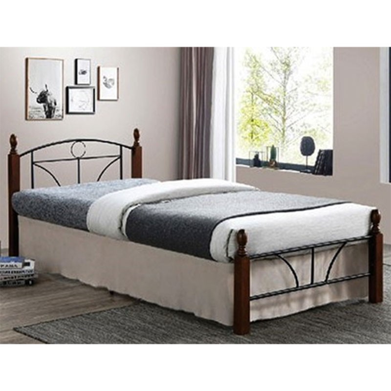 Κρεβάτι "ROMINA" ημίδιπλο μεταλλικό σε μαύρο ματ χρώμα 110x190