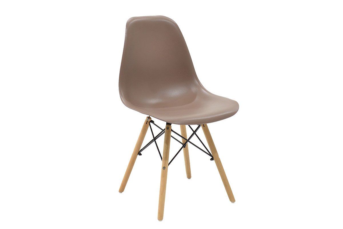 Καρέκλα "ACROPOL" από ξύλο/PP σε χρώμα πουρου 47x53x82