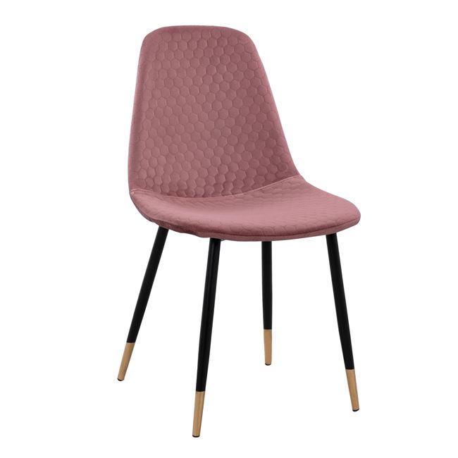 Καρέκλα τραπεζαρίας "AELIA" από μέταλλο/ύφασμα βελούδο σε χρώμα σάπιο μήλο 45x56x87