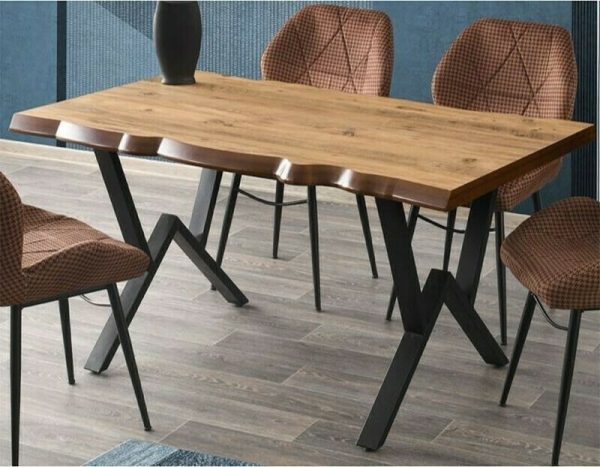 Τραπέζι "TEXAS" από mdf/μέταλλο σε χρώμα ακακίας 160x90x75