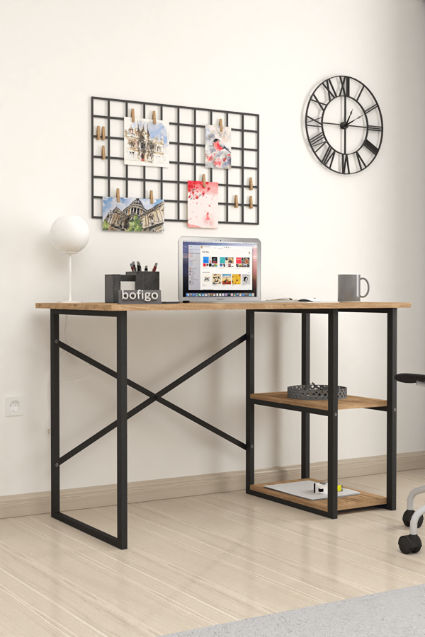 Γραφείο εργασίας "LONDON" με ράφια σε χρώμα sonoma 120x60x72