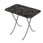 Tραπέζι "MOUNTAIN TOP" πτυσσόμενο από mdf/μέταλλο σε χρώμα μαύρο μαρμάρου 60x90x75