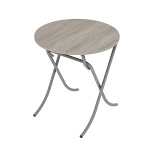 Τραπέζι στρόγγυλο "MOUNTAIN TOP" από mdf/μέταλλο σε χρώμα σονόμα Φ70x75