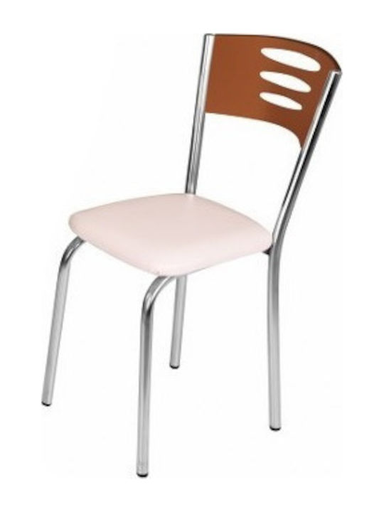 Καρέκλα "RONY" από μέταλλο/mdf σε χρώμα καρυδί 39x39x88