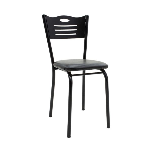 Καρέκλα "RONY" από μέταλλο/mdf σε χρώμα μαύρο 39x39x88