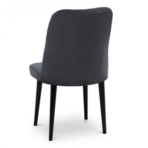 Καρέκλα "DIVINIA" από ξύλο/ύφασμα βελούδο σε χρώμα μαύρο 50x49x90