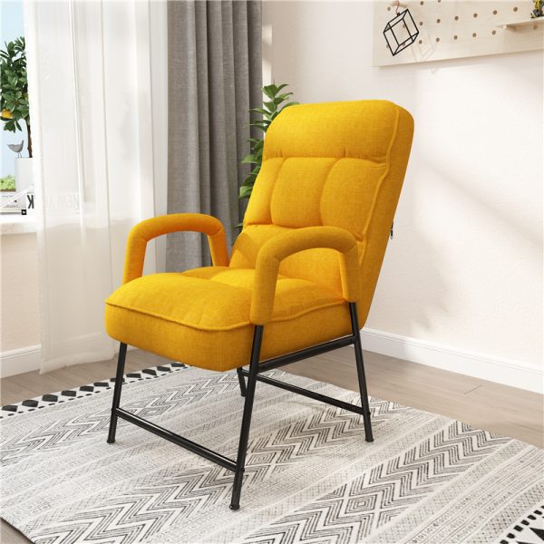 Πολυθρόνα σαλονιού "FOLA" υφασμάτινη σε χρώμα κίτρινο 56x90x98