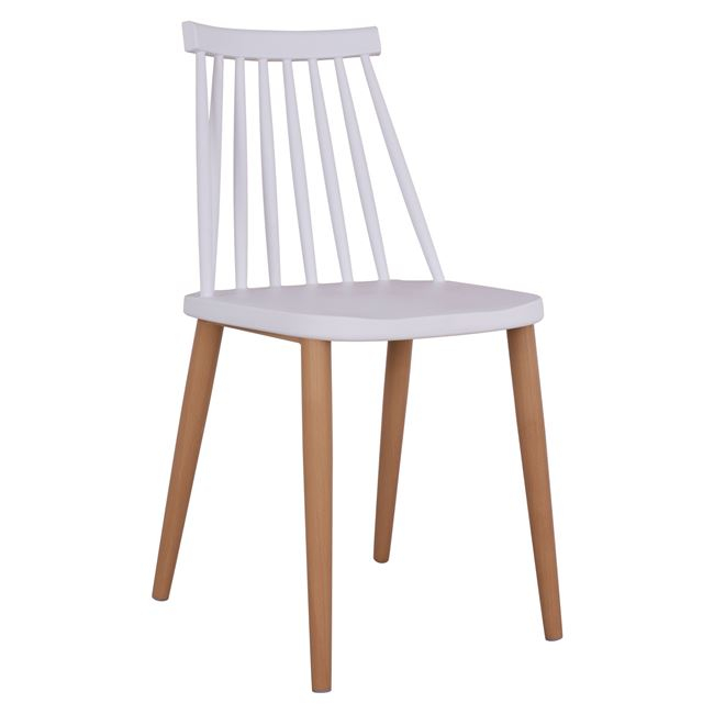 Καρέκλα "BARA" από PP λευκό-φυσικό 46,5x42,5x77