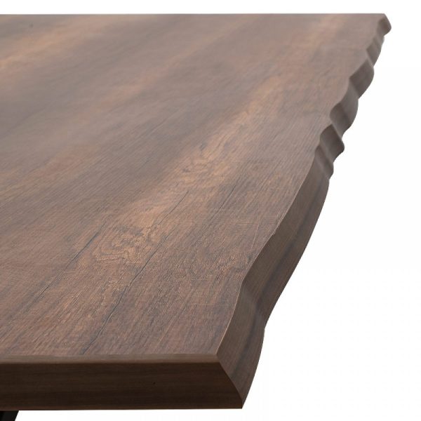 Τραπέζι "KRISTA" από MDF/μέταλλο σε χρώμα καρυδί/μαύρο 160x90x75